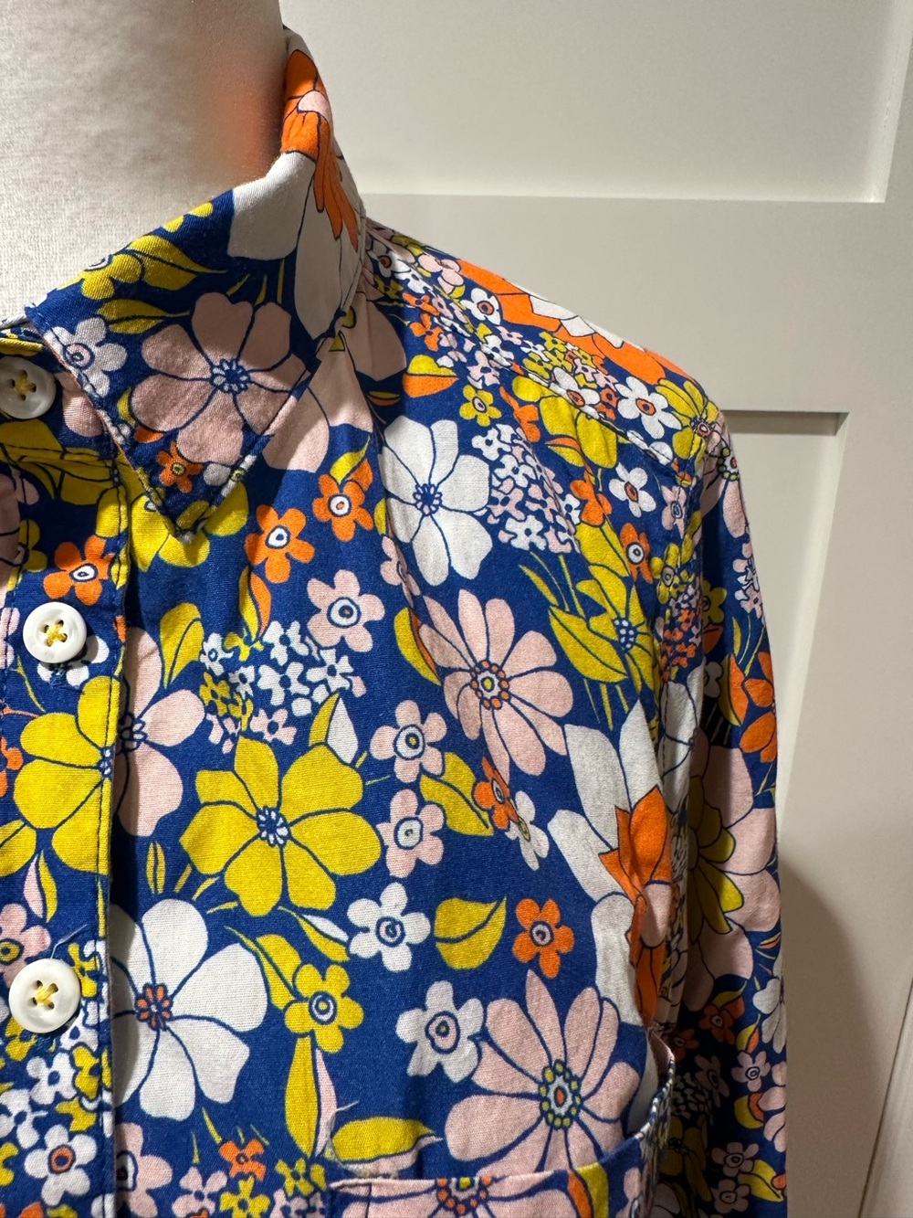 Maeve Anthropologie size S petite 100% cotton floral pattern button down - Picture 5 of 15